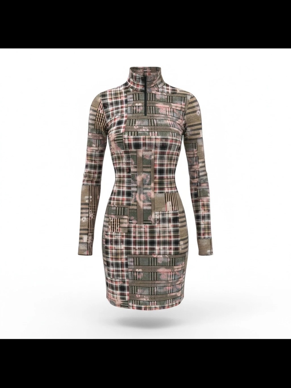 adidas x HER Studio London rare plaid bodycon athletic high neck dress
